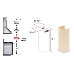 ZLINE 61" Wooden Chimney Extension for Ceilings up to 12.5 ft. - 369UF-E - The Home Selection