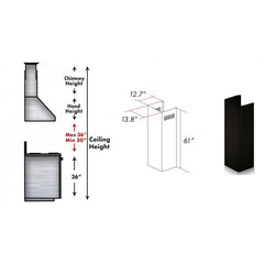 ZLINE 61" Wooden Chimney Extension for Ceilings up to 12.5 ft. - 373AA-E - The Home Selection