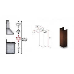 ZLINE 61" Wooden Chimney Extension for Ceilings up to 12.5 ft. - KBAR-E - The Home Selection