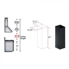 ZLINE 61" Wooden Chimney Extension for Ceilings up to 12.5 ft. - KBiCC-E - The Home Selection