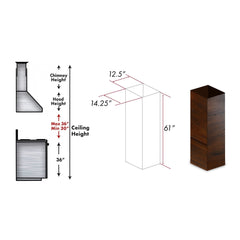 ZLINE 61" Wooden Chimney Extension for Ceilings up to 12.5 ft. - KBiRR-E - The Home Selection