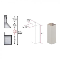 ZLINE 61" Wooden Chimney Extension for Ceilings up to 12.5 ft. - KBiTT-E - The Home Selection
