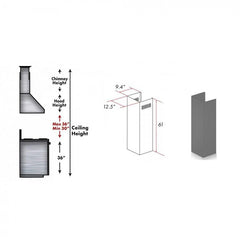 ZLINE 61" Wooden Chimney Extension for Ceilings up to 12.5 ft. - KBUU-E - The Home Selection