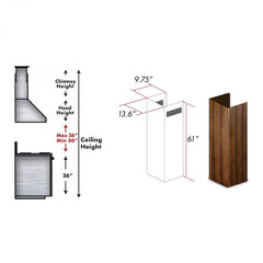 ZLINE 61"Wooden Chimney Extension for Ceilings up to 12 ft. - KPLL-E - The Home Selection