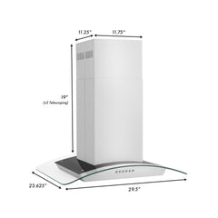 ZLINE Alpine Series Convertible Island Mount Range Hood in Stainless Steel - ALP70IS - The Home Selection