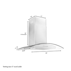 ZLINE Alpine Series Ducted Wall Mount Range Hood in Stainless Steel - ALP70WL - The Home Selection