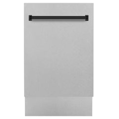 ZLINE Autograph Edition 18” Compact 3rd Rack Top Control Dishwasher in DuraSnow® Stainless Steel with Accent Handle, 51dBa - DWVZ-SN-18 - The Home Selection