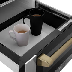 ZLINE Autograph Edition 24" 1.2 cu. ft. Built-in Microwave Drawer with a Traditional Handle in Stainless Steel and Accents - MWDZ-1-H - The Home Selection