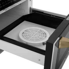ZLINE Autograph Edition 24" 1.2 cu. ft. Built-in Microwave Drawer with a Traditional Handle in Stainless Steel and Accents - MWDZ-1-H - The Home Selection