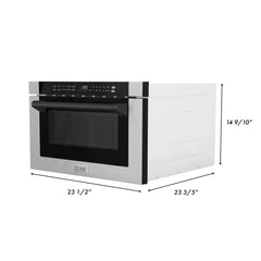 ZLINE Autograph Edition 24" 1.2 cu. ft. Built-in Microwave Drawer with a Traditional Handle in Stainless Steel and Accents - MWDZ-1-H - The Home Selection