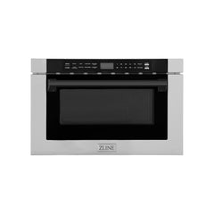 ZLINE Autograph Edition 24" 1.2 cu. ft. Built-in Microwave Drawer with a Traditional Handle in Stainless Steel and Accents - MWDZ-1-H - The Home Selection