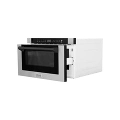 ZLINE Autograph Edition 24" 1.2 cu. ft. Built-in Microwave Drawer with a Traditional Handle in Stainless Steel and Accents - MWDZ-1-H - The Home Selection