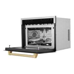 ZLINE Autograph Edition 24" 1.6 cu ft. Built-in Convection Microwave Oven in Stainless Steel and Champagne Bronze Accents (MWOZ-24-CB) - The Home Selection