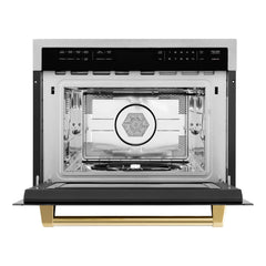 ZLINE Autograph Edition 24" 1.6 cu ft. Built-in Convection Microwave Oven in Stainless Steel and Gold Accents (MWOZ-24-G) - The Home Selection