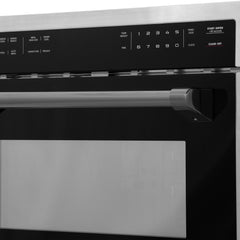 ZLINE Autograph Edition 24" 1.6 cu ft. Built-in Convection Microwave Oven in Stainless Steel and Matte Black Accents (MWOZ-24-MB) - The Home Selection