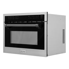 ZLINE Autograph Edition 24" 1.6 cu ft. Built-in Convection Microwave Oven in Stainless Steel and Matte Black Accents (MWOZ-24-MB) - The Home Selection