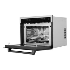 ZLINE Autograph Edition 24" 1.6 cu ft. Built-in Convection Microwave Oven in Stainless Steel and Matte Black Accents (MWOZ-24-MB) - The Home Selection