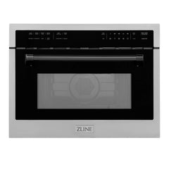 ZLINE Autograph Edition 24" 1.6 cu ft. Built-in Convection Microwave Oven in Stainless Steel and Matte Black Accents (MWOZ-24-MB) - The Home Selection
