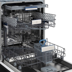 ZLINE Autograph Edition 24" 3rd Rack Top Control Tall Tub Dishwasher in Black Stainless Steel with Accent Handle, 51dBa - DWVZ-BS-24 - The Home Selection