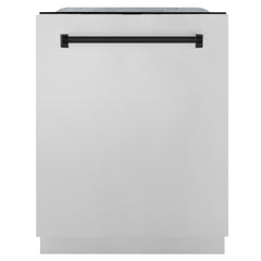 ZLINE Autograph Edition 24" 3rd Rack Top Touch Control Tall Tub Dishwasher in Stainless Steel with Accent Handle, 51dBa - DWMTZ-304-24 - The Home Selection