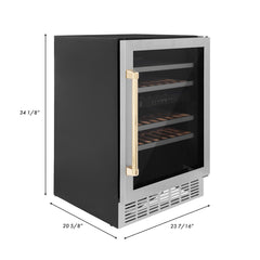 ZLINE Autograph Edition 24 in. Monument Dual Zone 44-Bottle Wine CoRWVZ-UD-24-G - The Home Selection