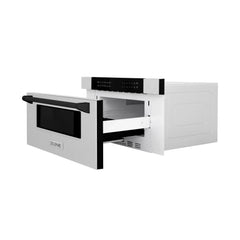 ZLINE Autograph Edition 30" 1.2 cu. ft. Built-In Microwave Drawer in Fingerprint Resistant Stainless Steel with Accents (MWDZ-30-SS) - The Home Selection