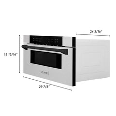 ZLINE Autograph Edition 30" 1.2 cu. ft. Built-In Microwave Drawer in Fingerprint Resistant Stainless Steel with Accents (MWDZ-30-SS) - The Home Selection