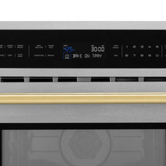 ZLINE Autograph Edition 30” 1.6 cu ft. Built-in Convection Microwave Oven in Fingerprint Resistant Stainless Steel and Gold Accents (MWOZ-30-SS-G) - The Home Selection