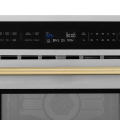 ZLINE Autograph Edition 30” 1.6 cu ft. Built-in Convection Microwave Oven in Stainless Steel and Champagne Bronze Accents (MWOZ-30-CB) - The Home Selection