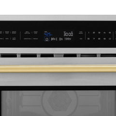 ZLINE Autograph Edition 30” 1.6 cu ft. Built-in Convection Microwave Oven in Stainless Steel and Gold Accents (MWOZ-30-G) - The Home Selection