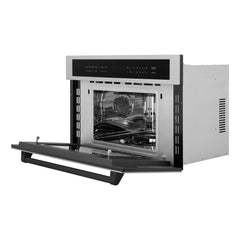 ZLINE Autograph Edition 30” 1.6 cu ft. Built-in Convection Microwave Oven in Stainless Steel and Matte Black Accents (MWOZ-30-MB) - The Home Selection