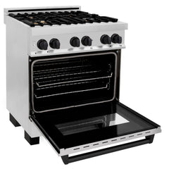ZLINE Autograph Edition 30" 4.0 cu. ft. Dual Fuel Range with Gas Stove and Electric Oven in Stainless Steel with Accents - RAZ-30 - The Home Selection
