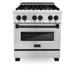 ZLINE Autograph Edition 30" 4.0 cu. ft. Dual Fuel Range with Gas Stove and Electric Oven in Stainless Steel with Accents - RAZ-30 - The Home Selection