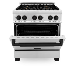 ZLINE Autograph Edition 30" 4.0 cu. ft. Dual Fuel Range with Gas Stove and Electric Oven in Stainless Steel with Accents - RAZ-30 - The Home Selection