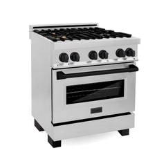 ZLINE Autograph Edition 30" 4.0 cu. ft. Dual Fuel Range with Gas Stove and Electric Oven in Stainless Steel with Accents - RAZ-30 - The Home Selection