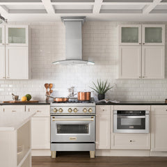 ZLINE Autograph Edition 30" 4.0 cu. ft. Dual Fuel Range with Gas Stove and Electric Oven in Stainless Steel with Accents - RAZ-30 - The Home Selection