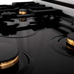 ZLINE Autograph Edition 30" Porcelain Rangetop with 4 Gas Burners in Stainless Steel with Accents - RTZ-30 - The Home Selection