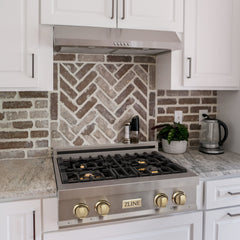 ZLINE Autograph Edition 30" Porcelain Rangetop with 4 Gas Burners in Stainless Steel with Accents - RTZ-30 - The Home Selection