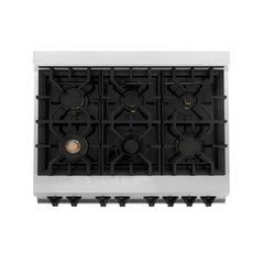 ZLINE Autograph Edition 36" 4.6 cu. ft. Dual Fuel Range with Gas Stove and Electric Oven in Stainless Steel with Accents - RAZ-36 - The Home Selection