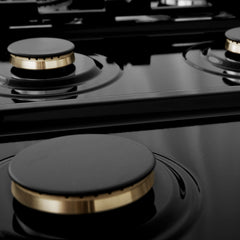 ZLINE Autograph Edition 36" Porcelain Rangetop with 6 Gas Burners in DuraSnow® Stainless Steel with Accents - RTSZ-36 - The Home Selection