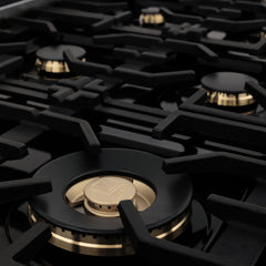 ZLINE Autograph Edition 36" Porcelain Rangetop with 6 Gas Burners in DuraSnow® Stainless Steel with Accents - RTSZ-36 - The Home Selection