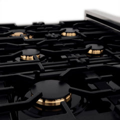 ZLINE Autograph Edition 36" Porcelain Rangetop with 6 Gas Burners in Stainless Steel with Accents - RTZ-36 - The Home Selection