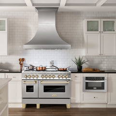 ZLINE Autograph Edition 48" 6.0 cu. ft. Dual Fuel Range with Gas Stove and Electric Oven in Stainless Steel with Accents - RAZ-48 - The Home Selection