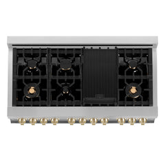 ZLINE Autograph Edition 48" 6.0 cu. ft. Dual Fuel Range with Gas Stove and Electric Oven in Stainless Steel with White Matte Door with Accents - RAZ-WM-48 - The Home Selection
