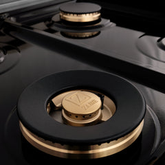 ZLINE Autograph Edition 48" Porcelain Rangetop with 7 Gas Burners in DuraSnow® Stainless Steel with Accents - RTSZ-48 - The Home Selection