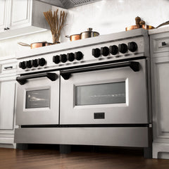ZLINE Autograph Edition 60" 7.4 cu. ft. Dual Fuel Range with Gas Stove and Electric Oven in Stainless Steel with Accents - RAZ-60 - The Home Selection