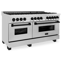 ZLINE Autograph Edition 60" 7.4 cu. ft. Dual Fuel Range with Gas Stove and Electric Oven in Stainless Steel with Accents - RAZ-60 - The Home Selection