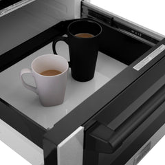 Zline Autograph Edition Microwave Drawer with Traditional Handle in DuraSnow and Matte Black - MWDZ-1-SS-H-MB - The Home Selection