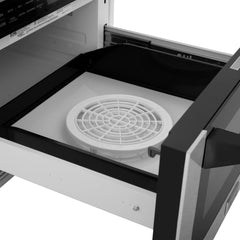 Zline Autograph Edition Microwave Drawer with Traditional Handle in DuraSnow and Matte Black - MWDZ-1-SS-H-MB - The Home Selection