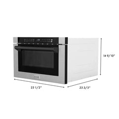 Zline Autograph Edition Microwave Drawer with Traditional Handle in DuraSnow and Matte Black - MWDZ-1-SS-H-MB - The Home Selection